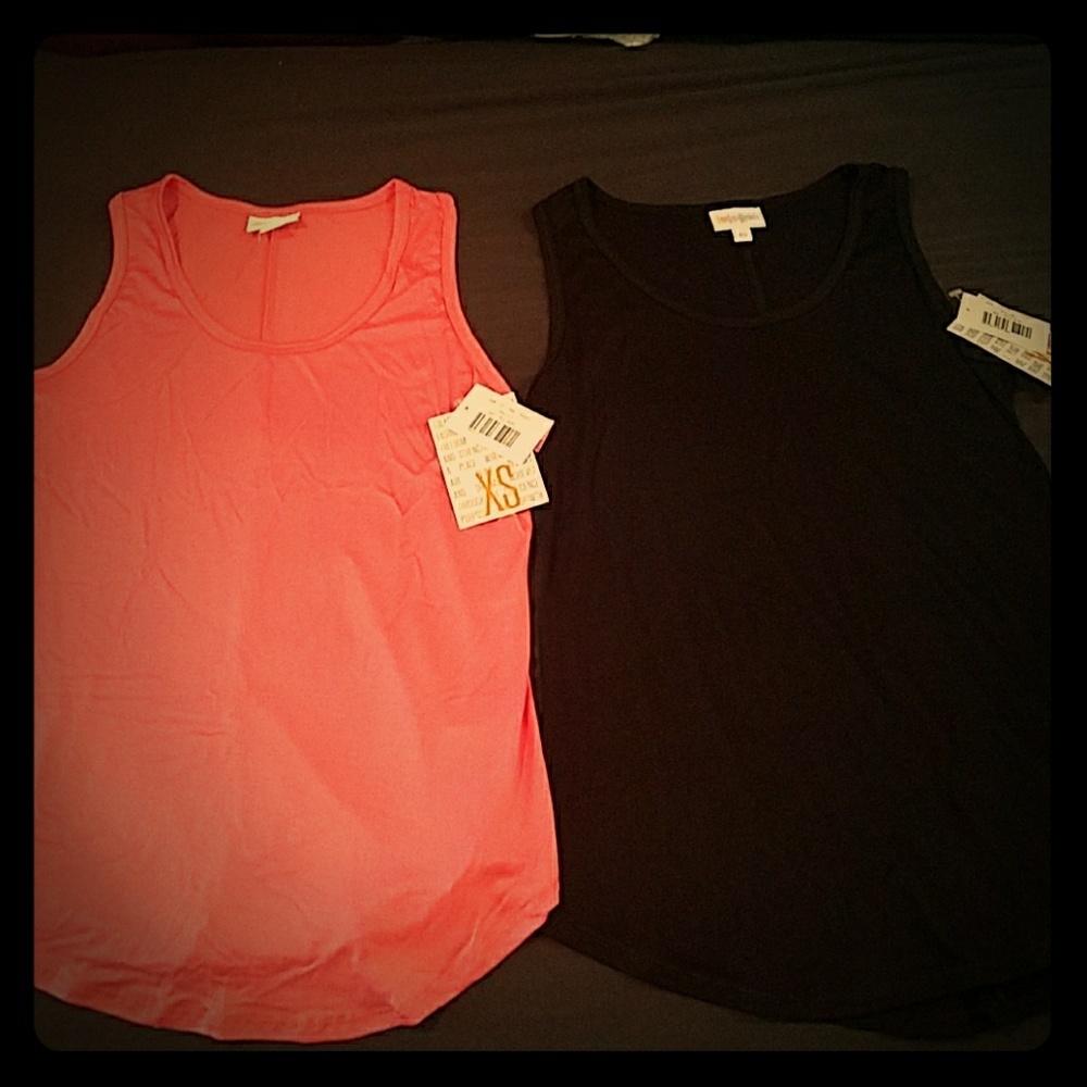 BNWT LuLaRoe Tank Top Lot of 2 Black & Coral